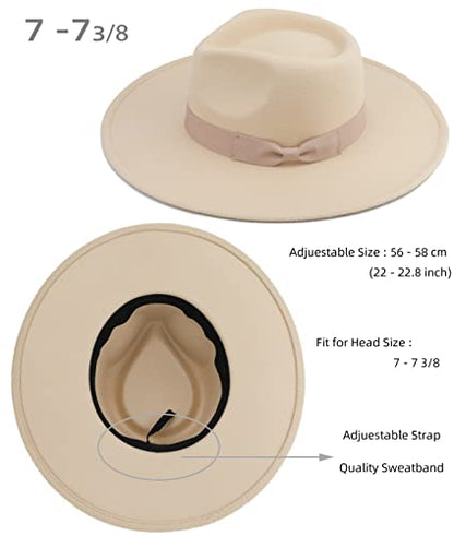 Pro Celia Big Wide Brim Women Fedora Hat - color: Peach-rice