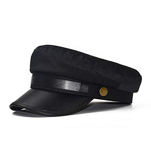 Unisex Chauffeur Hat for Men Women Captain Sailor Newsboy Cap Costume Hats - color: Black