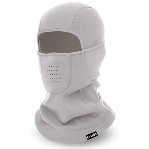 Breathable Balaclava Ski Mask for Men Women, Warm Winter Face Mask for Cold Weather Motorcycling Skiing Outdoor Work - color: Light Grey