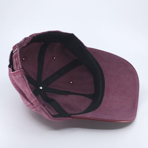 Heavy Washed Coated Canvas Wax-Look Adjustable Low Profile Men Women Baseball Cap - color: Canvas Red/Red