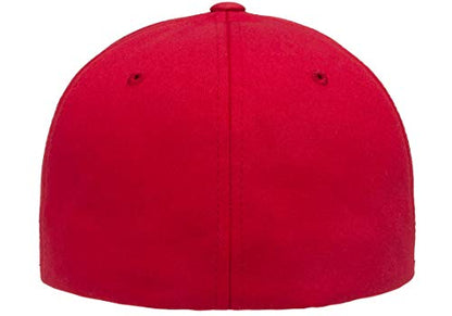 Flexfit Unisex Cotton Twill Fitted Baseball Cap, Red, Small-Medium