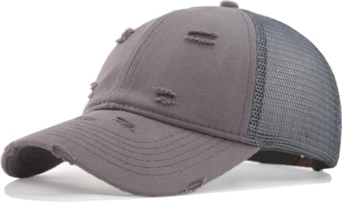 Comfy Soft Vintage Washed Trucker Baseball Cap - Women Men Unstructured Dad Hat | Snapback | Soft Crown | Soft Mesh - color: Distresssed Charcoal, size: One Size
