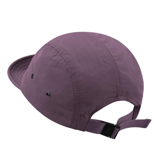 Clakllie Quick Dry Short Brim Hats for Men 5 Panel Running Hat Waterproof Baseball Cap Outdoor Hiking Hat Flat Bill Cadet Cap - color: Cdus-ddy1-purple