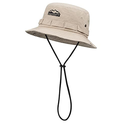 Clakllie Sun Hats for Women Men UV Protection Boonie Hats Summer Safari Jungle Hat Fishing Beach Hats UPF 50+ Camping Hats - color: S-dfh03-beige