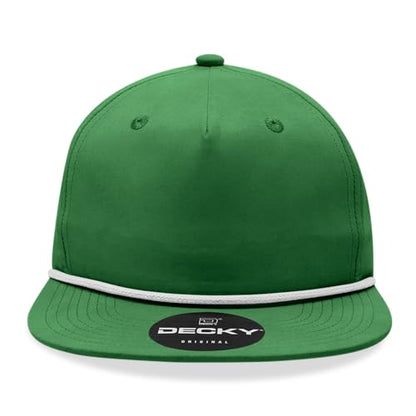 5 Panel High Profile Relaxed Cotton Blend Rope Hat - color: Forest