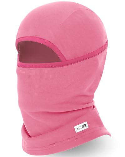Winter Balaclava Ski Mask Warm and Fleece Full Face Cover for Men Women Cold Weather Skiing Motorcycle Neck Warmer - color: Rose Pink