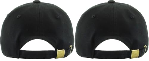 KBETHOS Classic Unisex Cotton Adjustable Low Crown Baseball Cap – Plain Dad Hat - color: Black + Black (2 Pack)