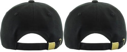 KBETHOS Classic Unisex Cotton Adjustable Low Crown Baseball Cap – Plain Dad Hat - color: Black + Black (2 Pack)