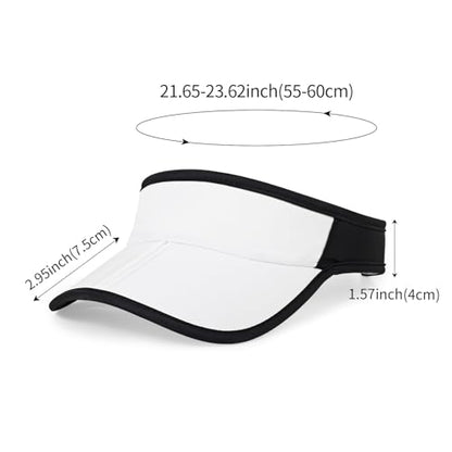 Sports Sun Visor Hat Men Women Foldable Brim Packable Running Golf Cap - color: White