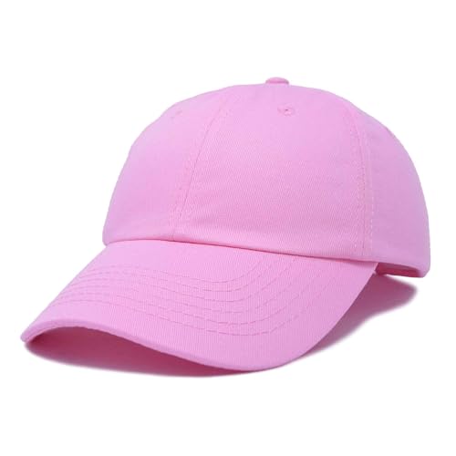 DALIX Baseball Cap Dad Hat Plain Men Women Cotton Adjustable Blank Unstructured Soft - color: Light Pink