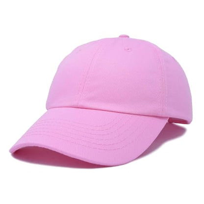 DALIX Baseball Cap Dad Hat Plain Men Women Cotton Adjustable Blank Unstructured Soft - color: Light Pink