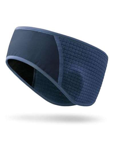 Winter Sport Headband Ear Warmer - Windproof Forehead & Breathable Fleece Headband for Skiing, Running, Cycling - color: Navy Blue