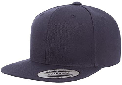Mrlahat 6089 Yupoong Yp by Flexfit 6-Panel Structured Flat Visor Classic Snapback Cap with Black Bandana - color: Dark Navy