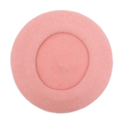 ZLYC Wool French Beret Hat Solid Color Classic Artist Cap for Women - color: Flesh Pink