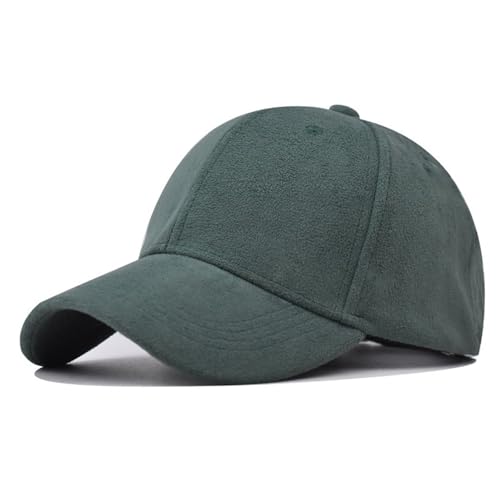 TOPTIE Suede Baseball Cap Hat, Adjustable 6 Panel Structured - color: Dark Green