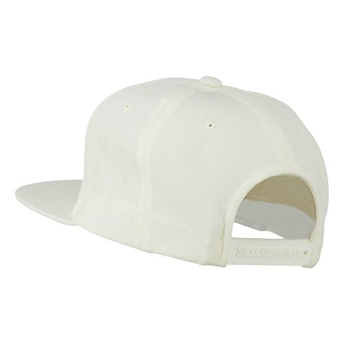e4Hats.com Gold Lion Embroidered Wool Snapback Cap - color: Natural