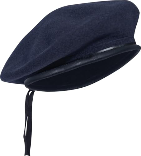 SILAK Iconic Parisian Beret – Army Style Cap, Che Guevara Inspired Fashion, Woolen French Beret Hat for Men and Women - color: Blue