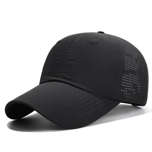 Cmonie 3Pcs Quick Dry Baseball Hat Breathable Sport Cap - color: 3pcs-black&white&gray-e