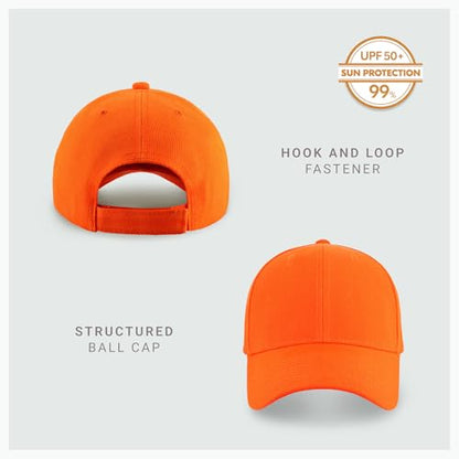 2-Pack Classic Structured Baseball Cap Adjustable Snapback Ball Caps - color: Orange