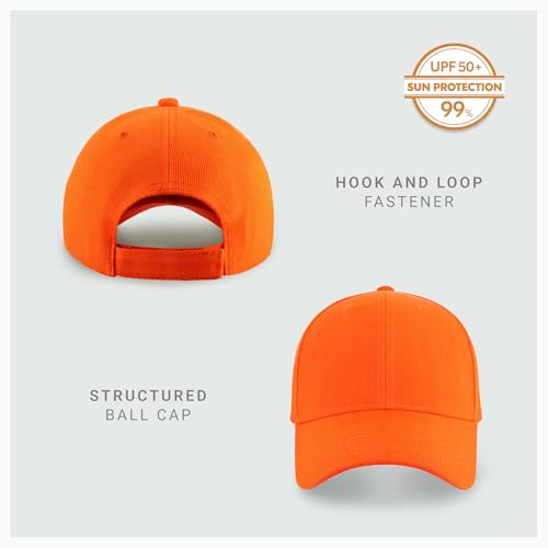 2-Pack Classic Structured Baseball Cap Adjustable Snapback Ball Caps - color: Orange