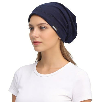 Ruphedy Men Slouchy Beanie Summer Long Oversize Thin Lightweight Skull Cap B011h - color: B402-navy, size: One Size