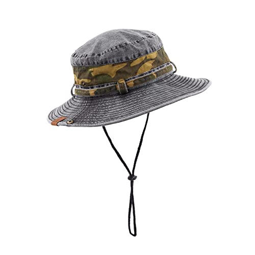 C.C Cotton Bucket Waterproof Reflective Holographic Bucket Hat (BK-773,775,776,777,778,785,925,929,3906,3920,3923,KB-004) - color: Camo Button Up-black