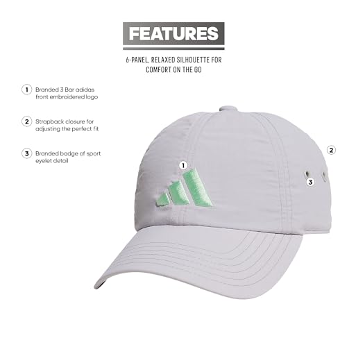 adidas Women's Influencer Hat - color: Grey Two/Semi Green Spark