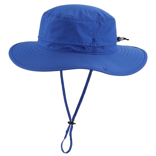 Connectyle Sun Hat for Men Women Outdoor UV Protection Safari Hat for Fishing Hiking Gardening Breathable Cowboy Hat UPF50 - color: Royal Blue