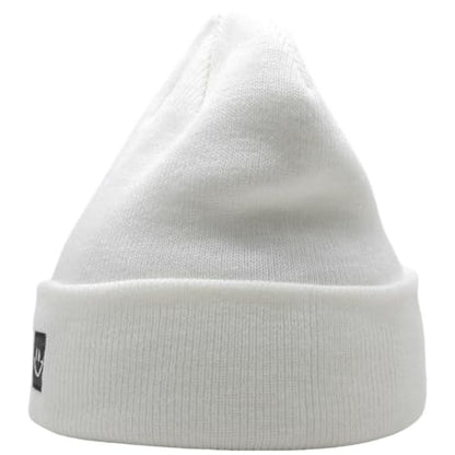 55cube Unisex Winter Beanie Hats Warm Thick Knit Cuffed Skullcaps - color: Solid White