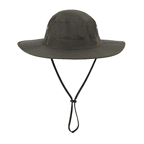 Home Prefer UPF50 Mens Sun Hat with Neck Flap Quick Dry UV Protection Cap Womens Wide Brim Fishing Hat Neck Flap Beach Garden - color: Dark Green