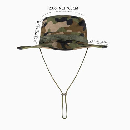 Sun Hats for Men Women Bucket Hat UPF 50+ Boonie Fishing Safari Hat - color: Jungle Camo