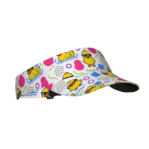 Sun Visor Hats Adjustable Open Top Sport Hat for Golf Women/Men - color: Graffiti Little Yellow Duck