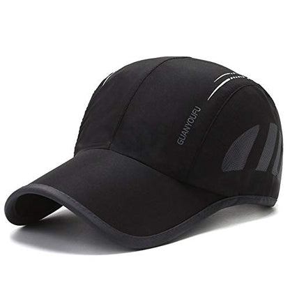 CLAPE Outdoor Sun Visor Hats Lightweight Waterproof Breathable Sports Hat UPF50+ Ultra Thin Cooling Baseball Hats - color: Yd04-black