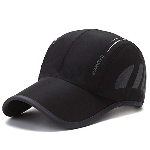 CLAPE Outdoor Sun Visor Hats Lightweight Waterproof Breathable Sports Hat UPF50+ Ultra Thin Cooling Baseball Hats - color: Yd04-black
