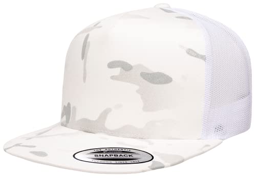 Yupoong 5-Panel YP Classic Trucker Cap | High Profile Flat Visor Snapback - color: Multicam Alpine