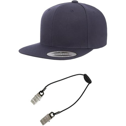 Yupoong Classics 6089 Wool-Blended Snapback Cap Bundle w/Cap Catcher - color: Dark Navy