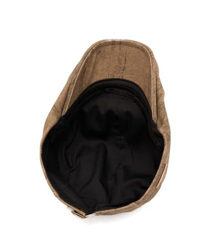 Quanhaigou Unisex Denim Newsboy Hats Flat Ivy Gatsby Cabbie Driving Berets Hat Cotton Dad Cap for Men Women - color: Retro Coffee