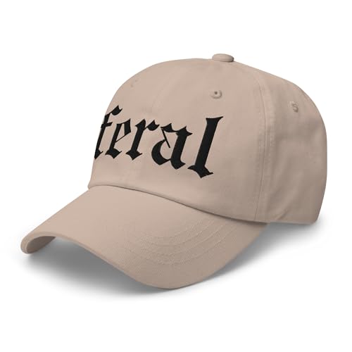 NX Feral Embroidered Curved Bill Cap Relaxed Fit Low Crown Adjustable Dad Hat - color: Stone