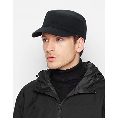 XYIYI Unisex Cotton Basic Cadet Army Cap Everyday Military Style Hat - color: Black