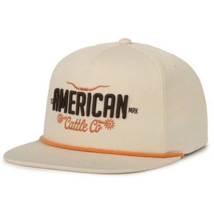 Longhorn Adjustable Snapback Western Hat - color: Cream - Solid Back