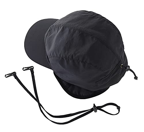 Home Prefer Waterproof Men's Winter Hats with Visor Warm Fleece Lined Baseball Cap Earflaps Trooper Trapper Hat for Men - color: Black