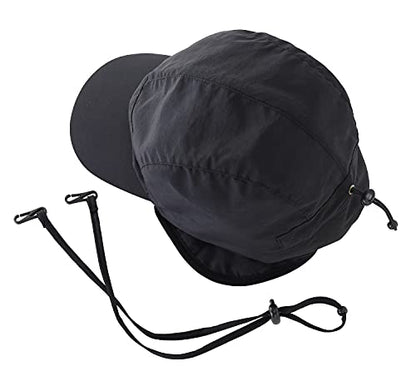 Home Prefer Waterproof Men's Winter Hats with Visor Warm Fleece Lined Baseball Cap Earflaps Trooper Trapper Hat for Men - color: Black