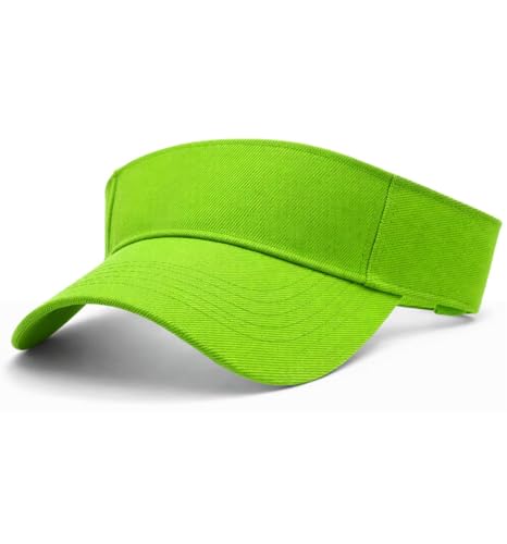 MDSTYLE Visor Hat for Men & Women Sun Visor Cap for Sports Tennis Golf Running Beach Outdoor Caps Hats Visors Sunvisors - color: Lime Green