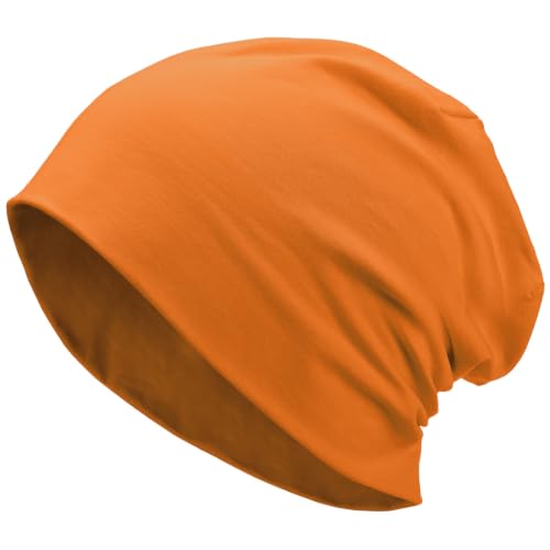 100% T-Shirt Cotton Slouchy Beanie Women Men,Lightweight Chemo Hat - color: Brown(2-layer)