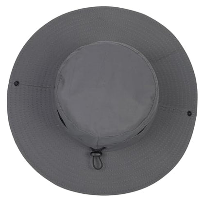Kids Sun Hat with UV Protection Beach Bucket hat Safari Boonie Cap - color: Grey