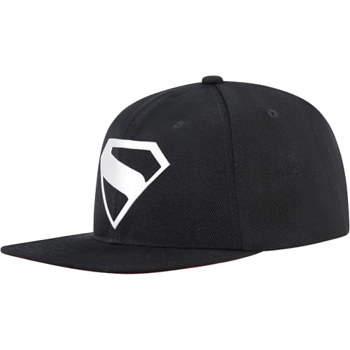Concept One Unisex Adult DC Comics Superman Baseball Cap, Adult Adjustable Snapback Hat with Flat Brim for Men and Women - color: Black