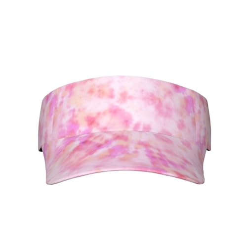 Sports Sun Visor Hats Adjustable Men Women Lightweight Packable Cooling Empty Top Visor Hat for Running, Tennis, Golf - color: Tye Dye Pink, size: 1-2