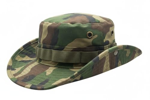 High Qualty Sun Hat 100% Cotton Size Adjustable Men Women Fishing Outdoor UPF 50+ Breathable Boonie Hat Summer UV Protection - color: Green Camo