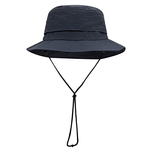 Croogo Sun Hats for Women UV Protection Summer Bucket Hat Waterproof Packable Fishing Hats Wide Brim Hiking Hat Gardening Hat - color: Afh02-blue