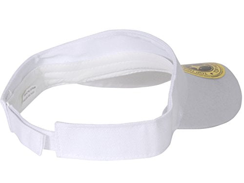 TOP HEADWEAR Solid Adjustable Blank Visor - color: White